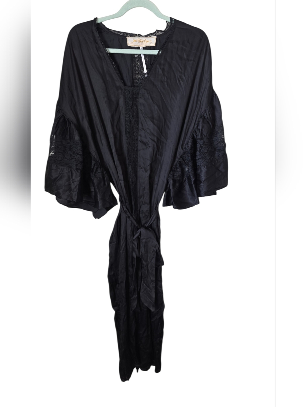 New Jen's Pirate Booty Maxi Kimono Angel Fire Kaftan Cottagecore Black XS - Picture 2 of 8
